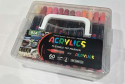 ENSEMBLE DE 60 CRAYONS À L'ACRYLIQUE